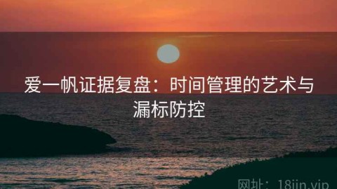 爱一帆证据复盘：时间管理的艺术与漏标防控