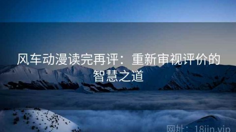 风车动漫读完再评：重新审视评价的智慧之道