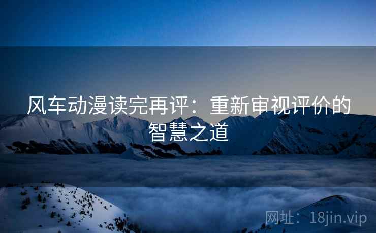 风车动漫读完再评：重新审视评价的智慧之道