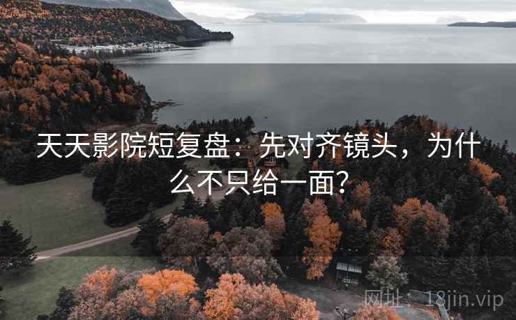 天天影院短复盘:先对齐镜头,为什么不只给一面? 天天影院短复盘:先对齐镜头,为什么不只给一面?