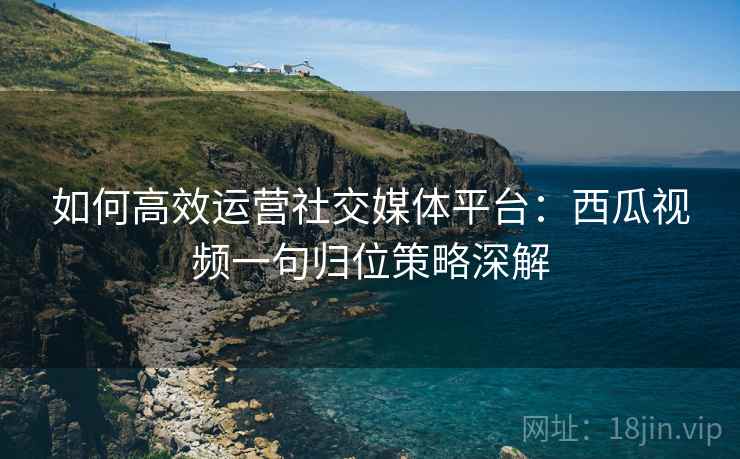 如何高效运营社交媒体平台:西瓜视频一句归位策略深解 如何高效运营社交媒体平台:西瓜视频一句归位策略深解